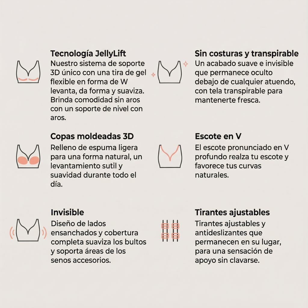 Deep V Push-Up Seamless Wireless Jelly Bra