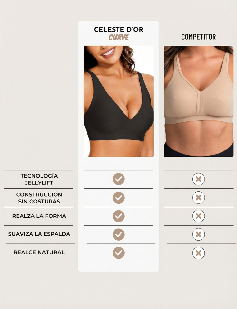 Deep V Push-Up Seamless Wireless Jelly Bra